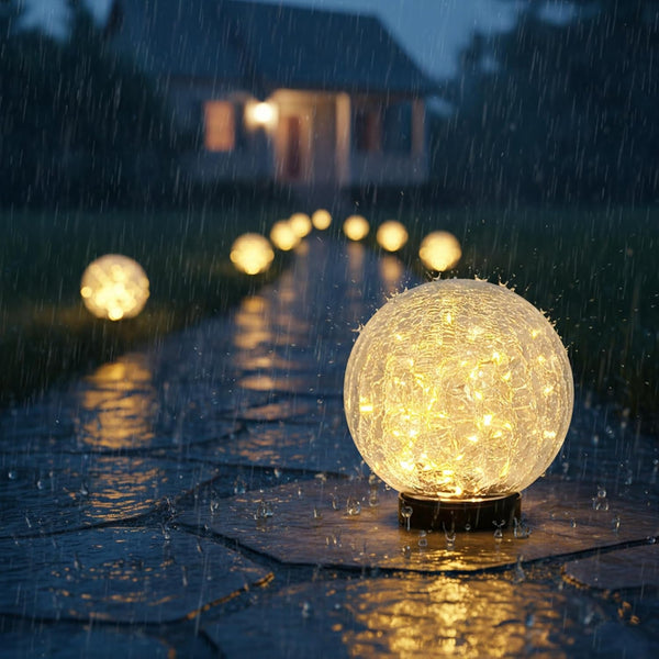 5.9" Large Solar Globe Lights Outdoor Waterproof -2 Pack, 5.9 In1