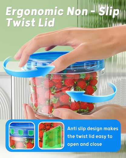 6 Pack-17Oz Freezer Storage Containers, Plastic Food Storage Containers with Twist Top Lids, BPA Free and Reusable Soup Containers with Lid, Microwave and Dishwasher Safe3