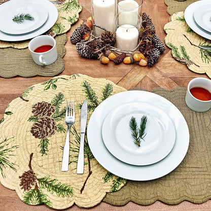 Woodland Retreat Pinecones 100% Cotton Single Placemat 13" X 19"5