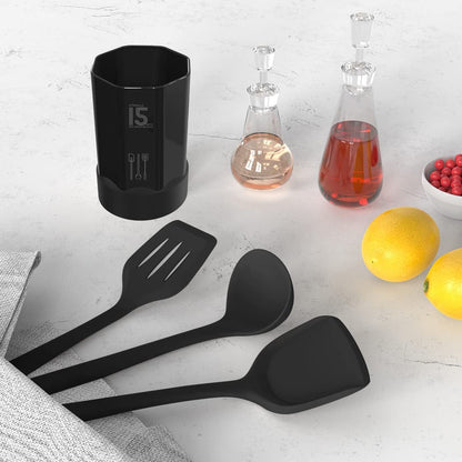 Silicone Cooking Utensils Set - 446°F Heat Resistant Kitchen Utensils,Turner Tongs,Spatula,Spoon,Brush,Whisk,Kitchen Utensil Gadgets Tools Set for Nonstick Cookware,Dishwasher Safe (BPA Free)9