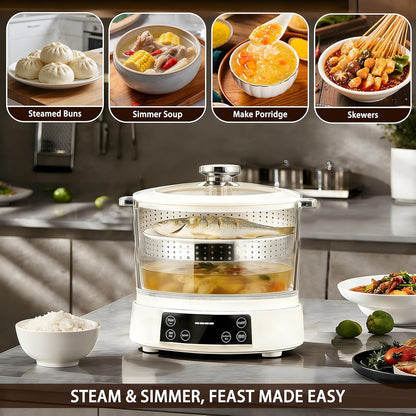 3L Low Carb Rice Cooker, Multi-Rice Cooker with Auto Lift Filter Basket, Separate Rice from Soup, Steam or Boil, Smart Touchscreen Precise Temperature Control, for Home Use4