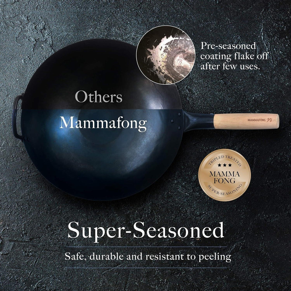 pre-seasoned-blue-carbon-steel-flat-bottom-wok-14-inch-chinese-pow-wok-traditionally-hand-hammered-woks-and-stir-fry-pans