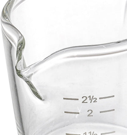 4 Pack Double Spouts Measuring Cups Espresso Shot Glass with Handle, 2.5 Oz Mini Milk Triple Pitcher Barista Clear Graduated Cups for Coffee, Wine, Bar, Party4