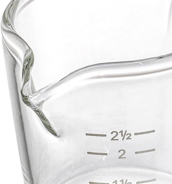 4 Pack Double Spouts Measuring Cups Espresso Shot Glass with Handle, 2.5 Oz Mini Milk Triple Pitcher Barista Clear Graduated Cups for Coffee, Wine, Bar, Party4