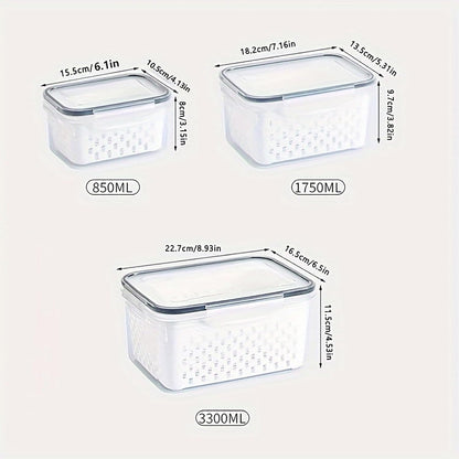 3Pcs 4 in 1 Fruit Storage Containers for Fridge with Removable Colanders2