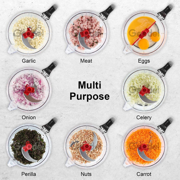 Large Food Chopper Vegetable Chopper, Manual Food Processor, 3 Cups | 3-In-1: Chop, Blend & Whisk, No BPA, Effortless Handle, Sharp Blade for Vegetable, Fruit, Meat, Nut, Ice, Salad, Salsa, Etc5