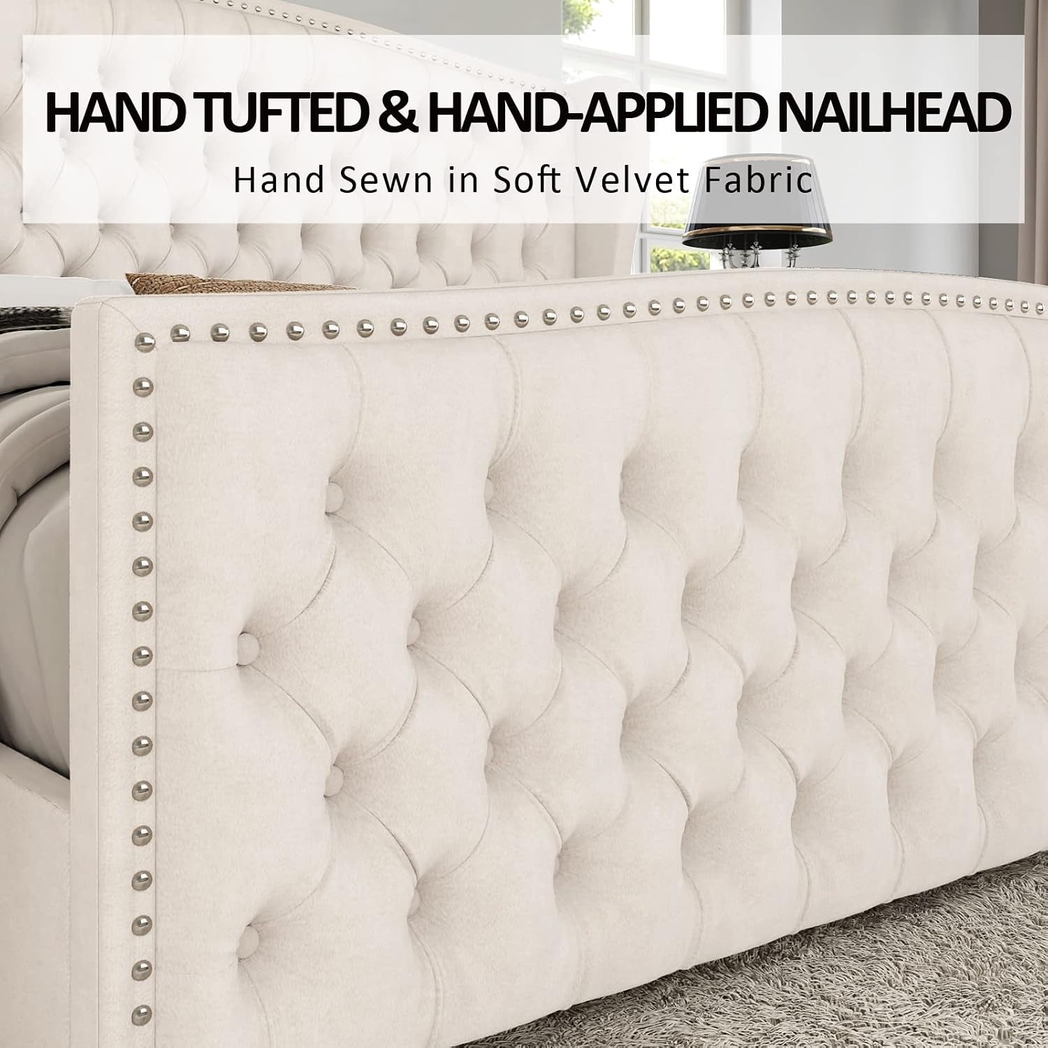 queen-size-bed-frame-with-velvet-upholstered-wingback-headboard
