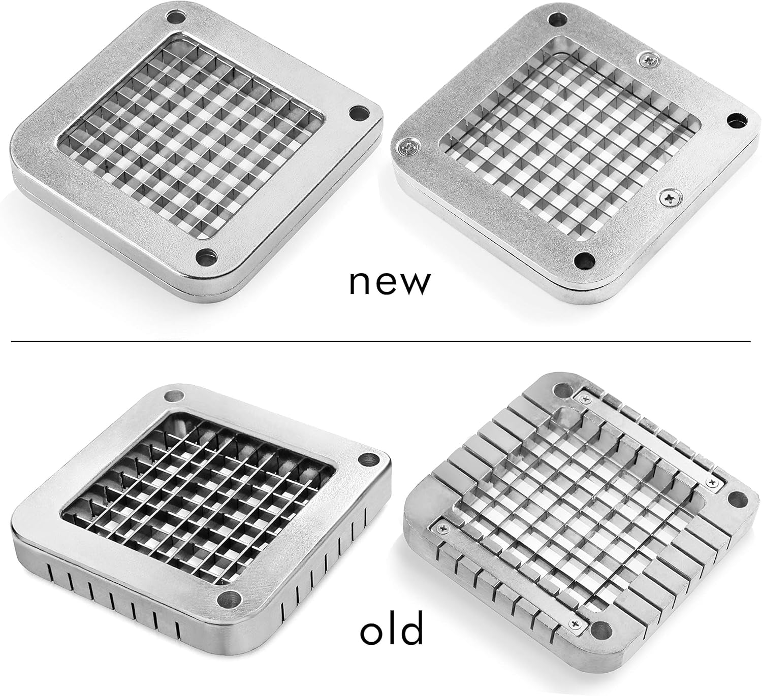 commercial-grade-french-fry-cutter-with-complete-combo-sets-die-cast-iron-and-18-8-stainless-steel-1-4-inch-3-8-inch-1-2-inch-6-wedge-and-8-wedge-replacement-blades