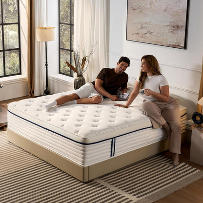 12 Inch Queen Size Mattress, Hybrid Memory Foam, Medium Feel6