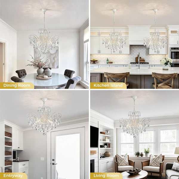 6-Light Crystal Chandelier Pendant Light, Height Adjustable9