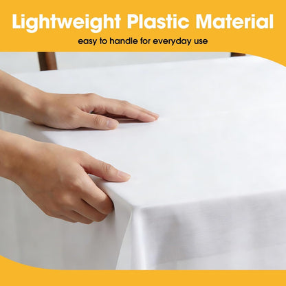 White Plastic Table Cover Roll - 54IN X 100FT, Table Cloth for Rectangle Table with Slide Cutter, Plastic Table Cloth Disposable with Cut-To-Size Design for Weddings, Banquets, Parties | Rectangle Tables, Slide Cutter, Cut-To-Size, Weddings Banquets Parties5
