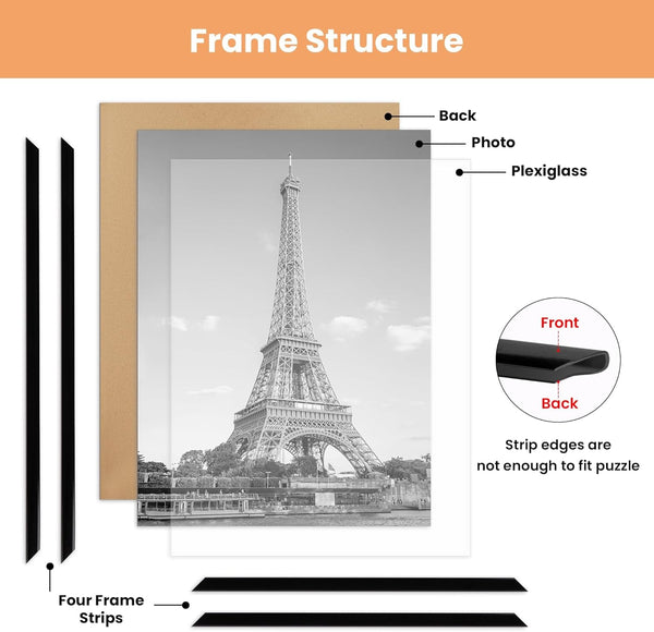 12X16 Poster Frame, Easy Slide-In Assembly, Black, 3 Pack4