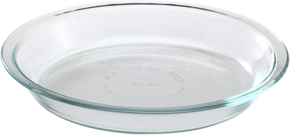 Pyrex Glass Bakeware Pie Plate 9" X 1.2" Pack of 2 - Clear - Original Genuine Pyrex - Made in the USA | Oven Safe | Nonporous Glass | Microwave Safe | Dishwasher Safe | Easy Clean | Baking Essentials1