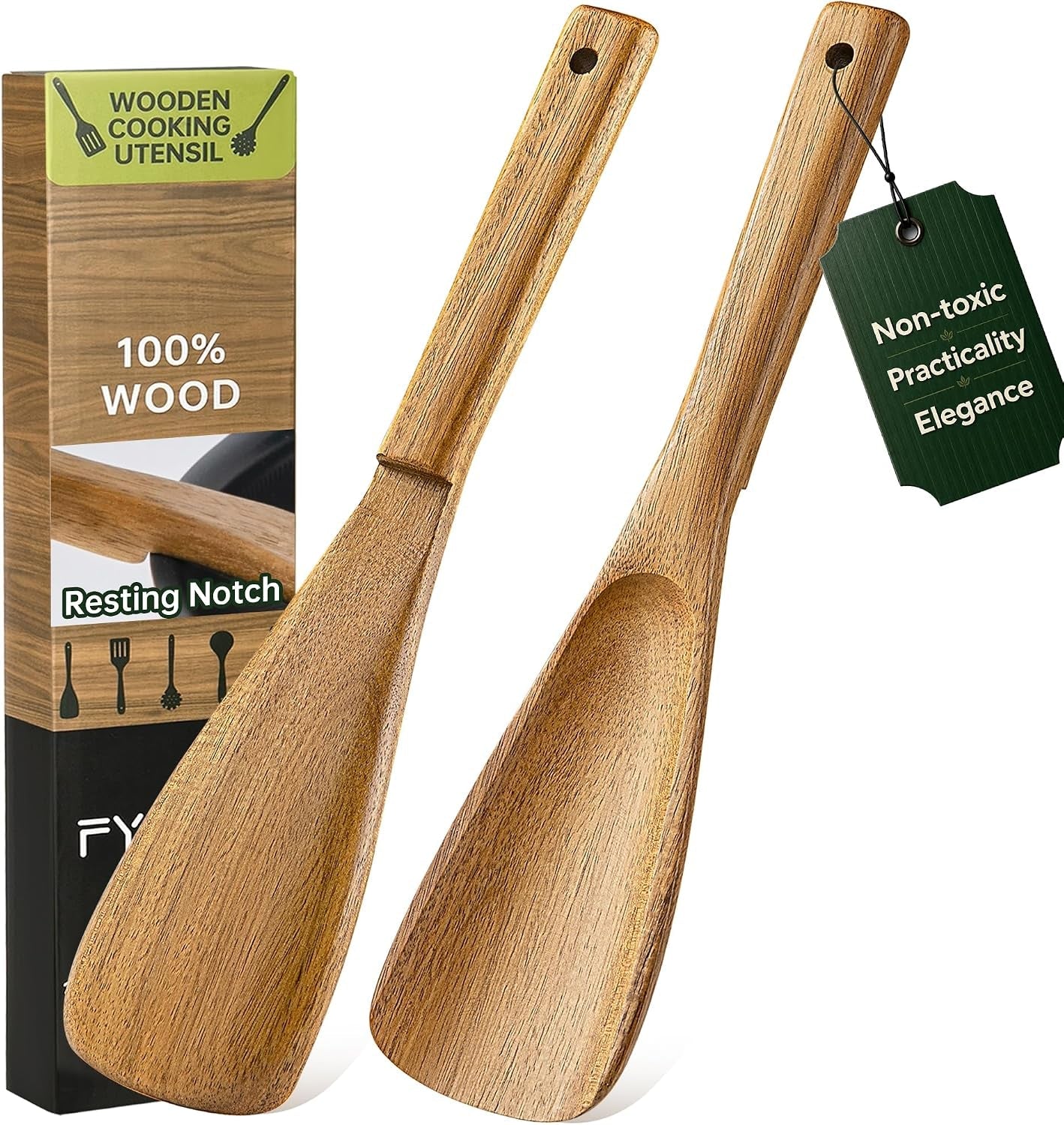 2-pack-wooden-spatula-spoon-for-cooking-natural-acacia-wood-utensil