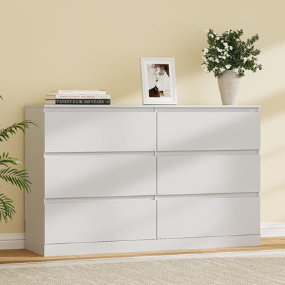 Dresser for Bedroom with 6 Drawers, 14.2" D X 47.2" W X 29.5" H, White2