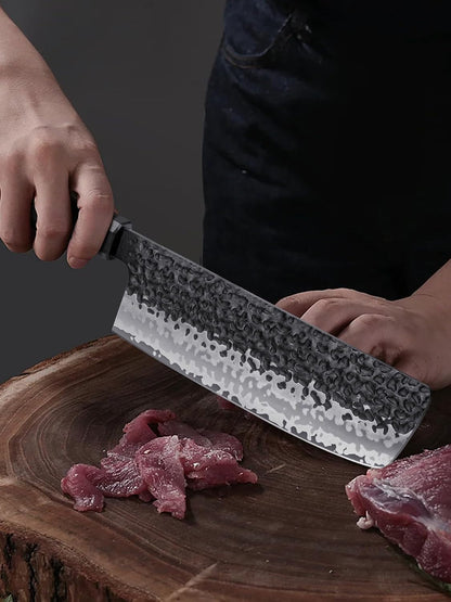 7" Nakiri Knife, Handcrafted Razor Sharp Meat Vegetable Cleaver5