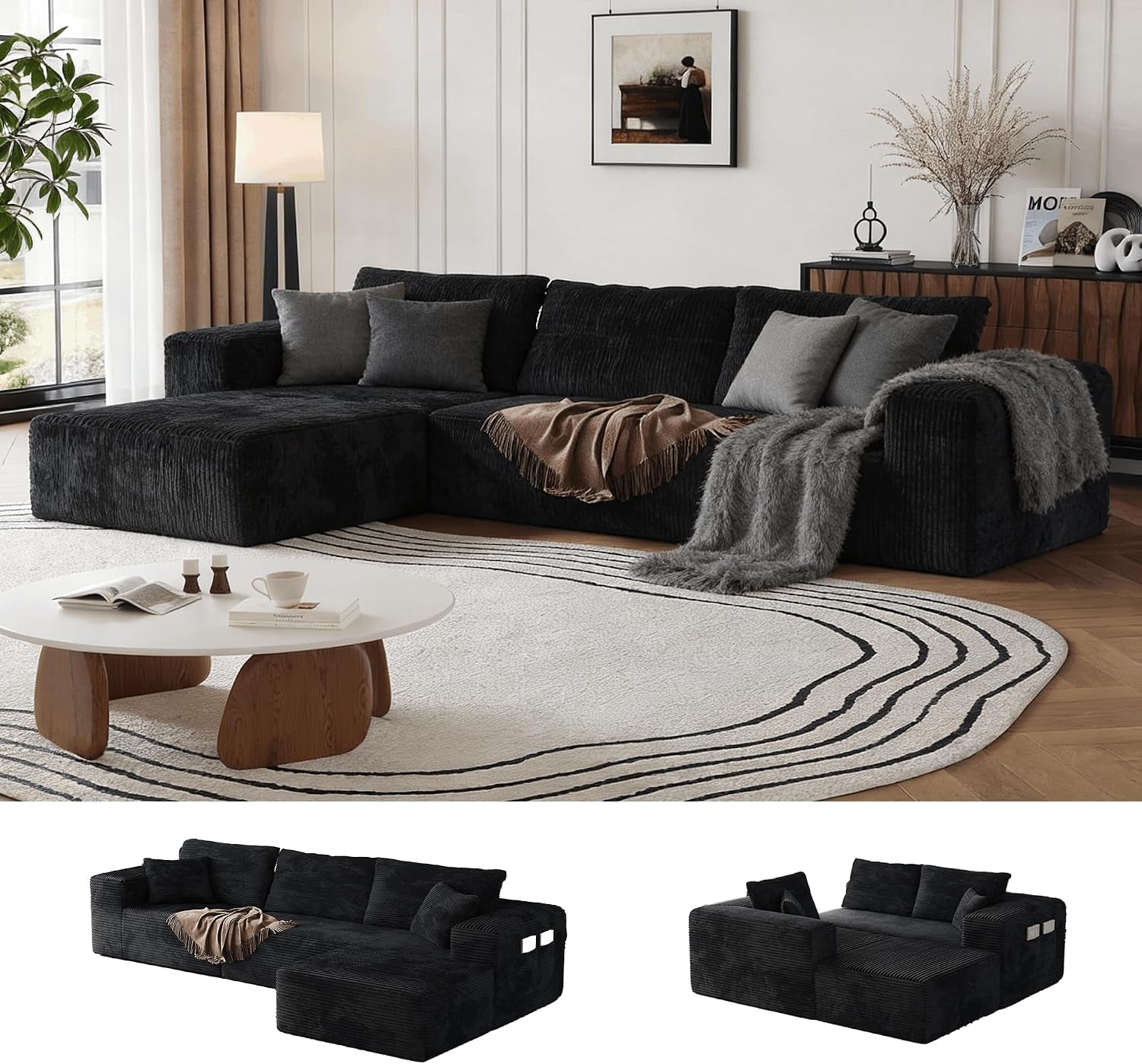 boneless-sectional-couch-black-l-shape-sofa-ottoman-with-recliner-bed-memory-foam-modular-cloud-no-bones-in-a-box-boundless-comfort-for-living-room-compression-corduroy-fabric-deep-seat-easy-assembly