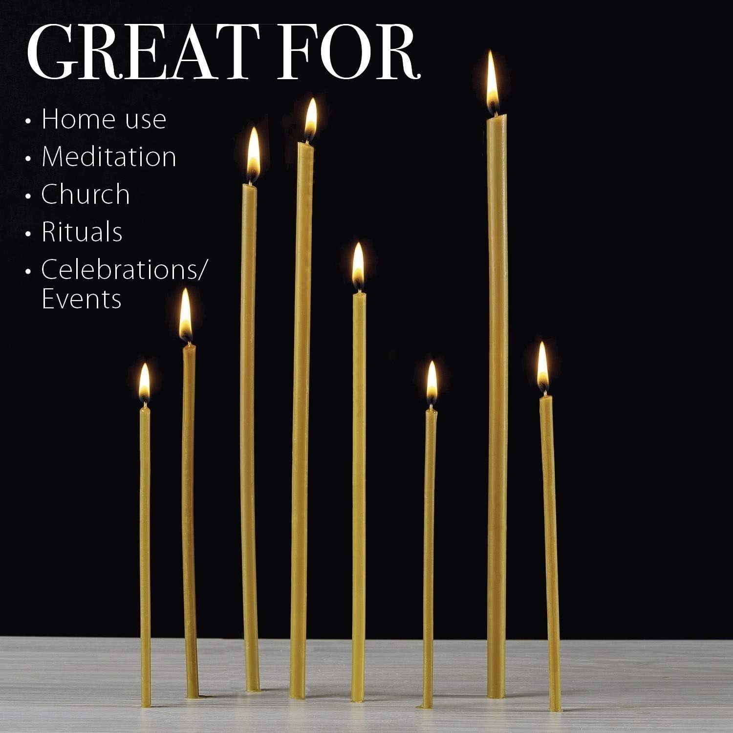 pure-beeswax-candles-honey-scented-decorative-thin-taper-candles-ideal-for-birthday-decoration-or-church-prayers-drip-free-tall-smokeless-pack-of-50-pcs-6-3-x-0-2-inch
