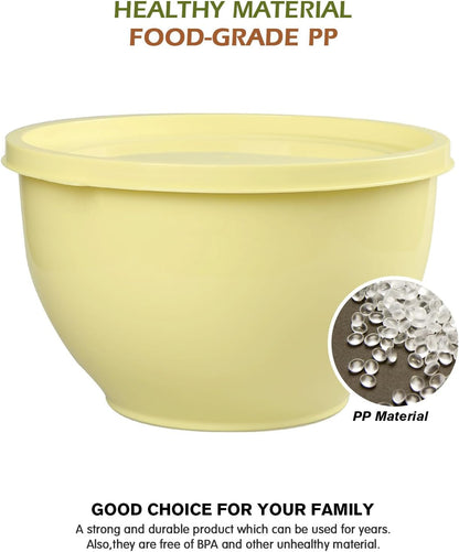 Plastic Mixing Bowls with Lids Set for Kitchen, 5 Set Nesting Bowls for Mixing, Baking, Prepping, Cooking and Serving Food, Mixing Bowls Dishwasher, Microwave Safe4