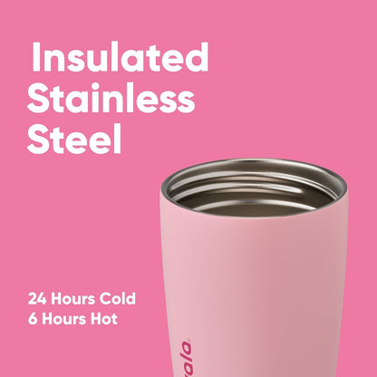 Owala Smoothsip Slider Insulated Stainless Steel Coffee Tumbler, Reusable Iced Coffee Cup, Hot Coffee Travel Mug, BPA Free 12 Oz, Pink (Pucker Up)4