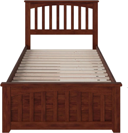 , Mission Twin Storage Platform Bed with Matching Footboard, Walnut6