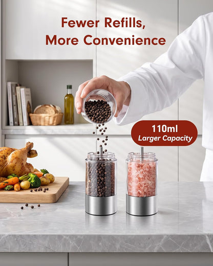 Larger Capacity Rechargeable Electric Salt and Pepper Grinder Set6