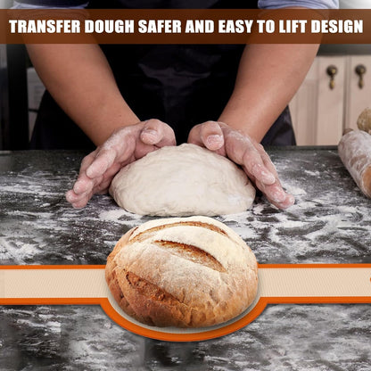 Silicone Bread Sling, Sourdough Transfer, Nonstick, 2 Pack round | Easy Cleanup & Reusable Baking Mats, Sour Dough Tools & Supplies for Dutch Oven, Orange7