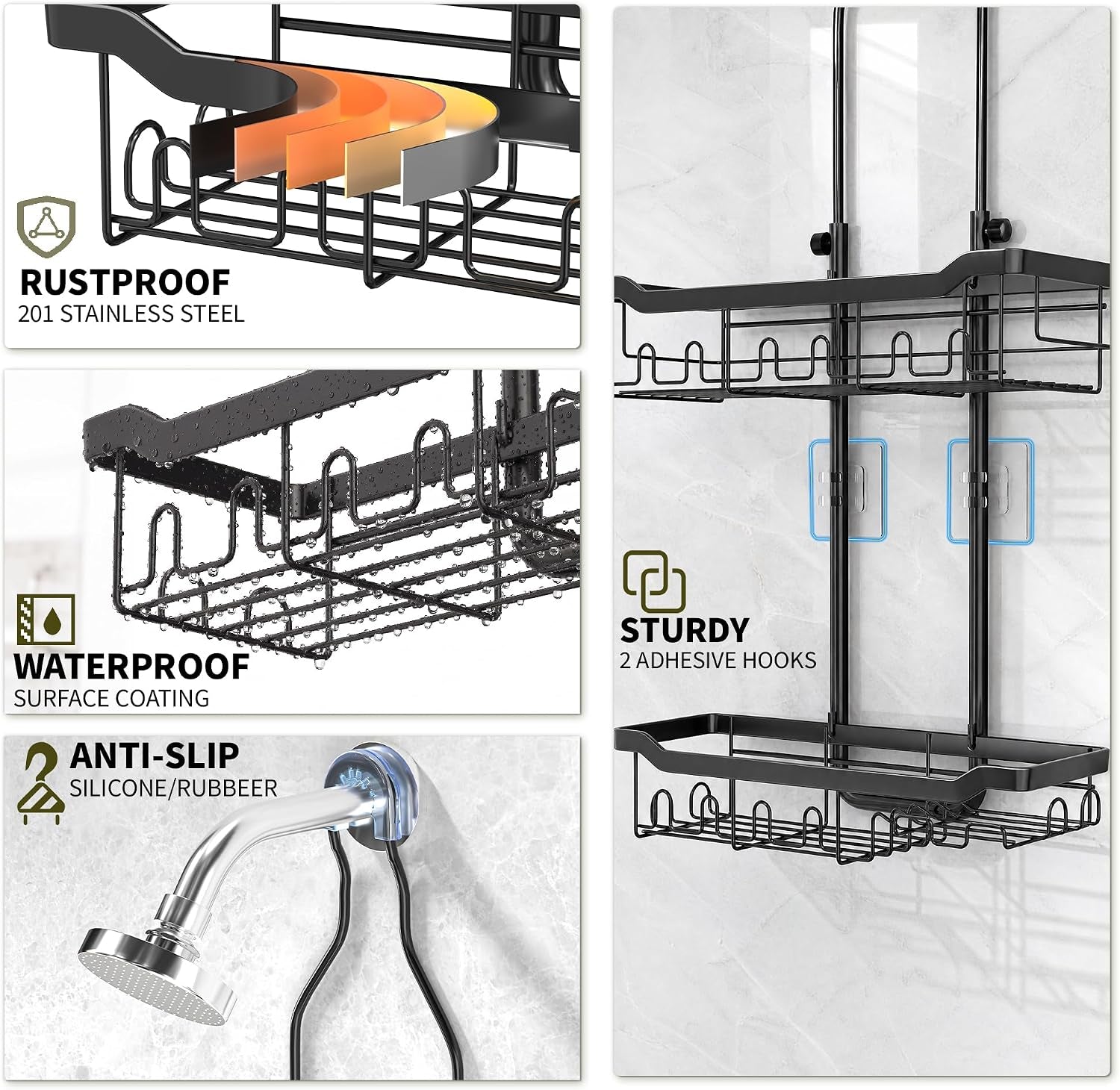 adjustable-shower-caddy-hanging-rustproof-tool-free-height-adjustment