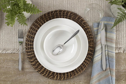 24 Seven White Porcelain 18-Piece Dinnerware Set for 65