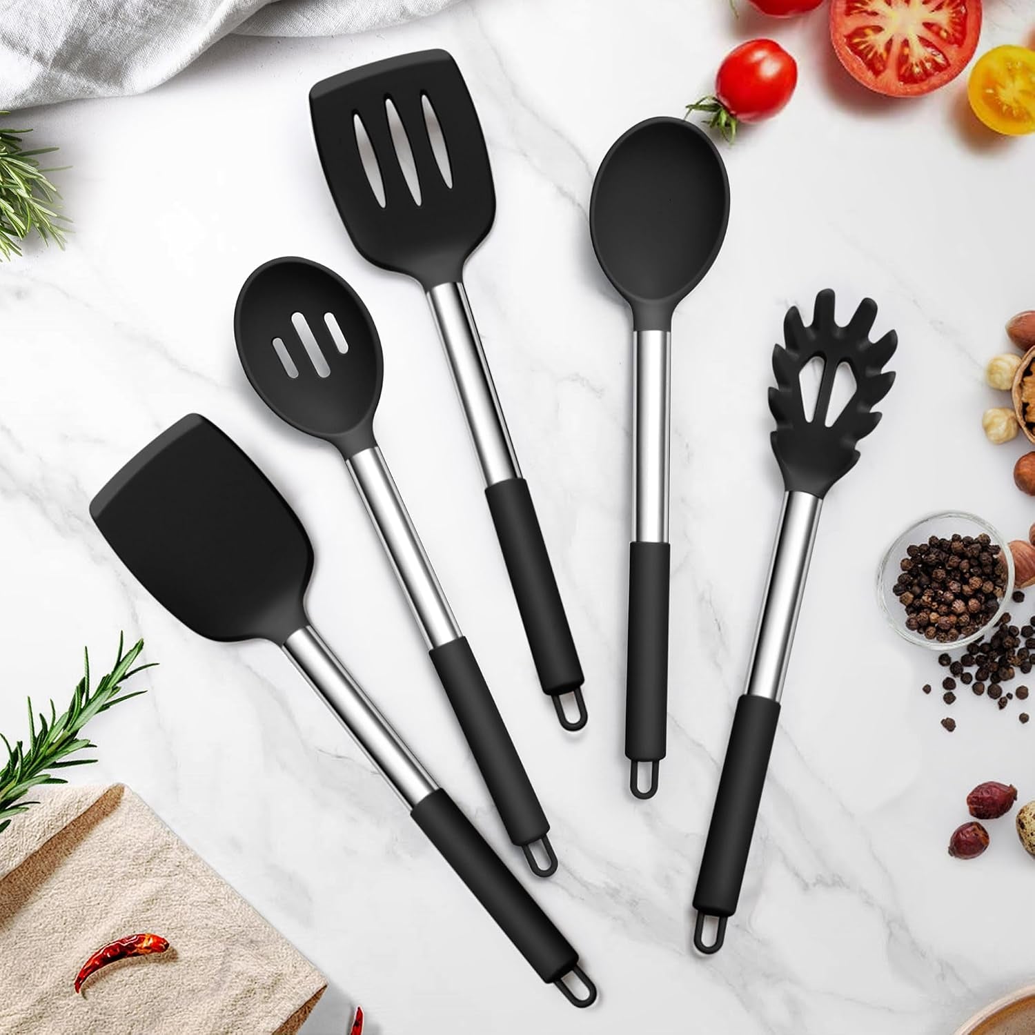 cooking-utensils-set-5-pcs-silicone-kitchen-utensils-black