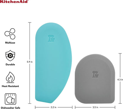Kitchenaid Gourmet Bowl Scraper, Set of 2, Aqua Sky and Storm Grey2