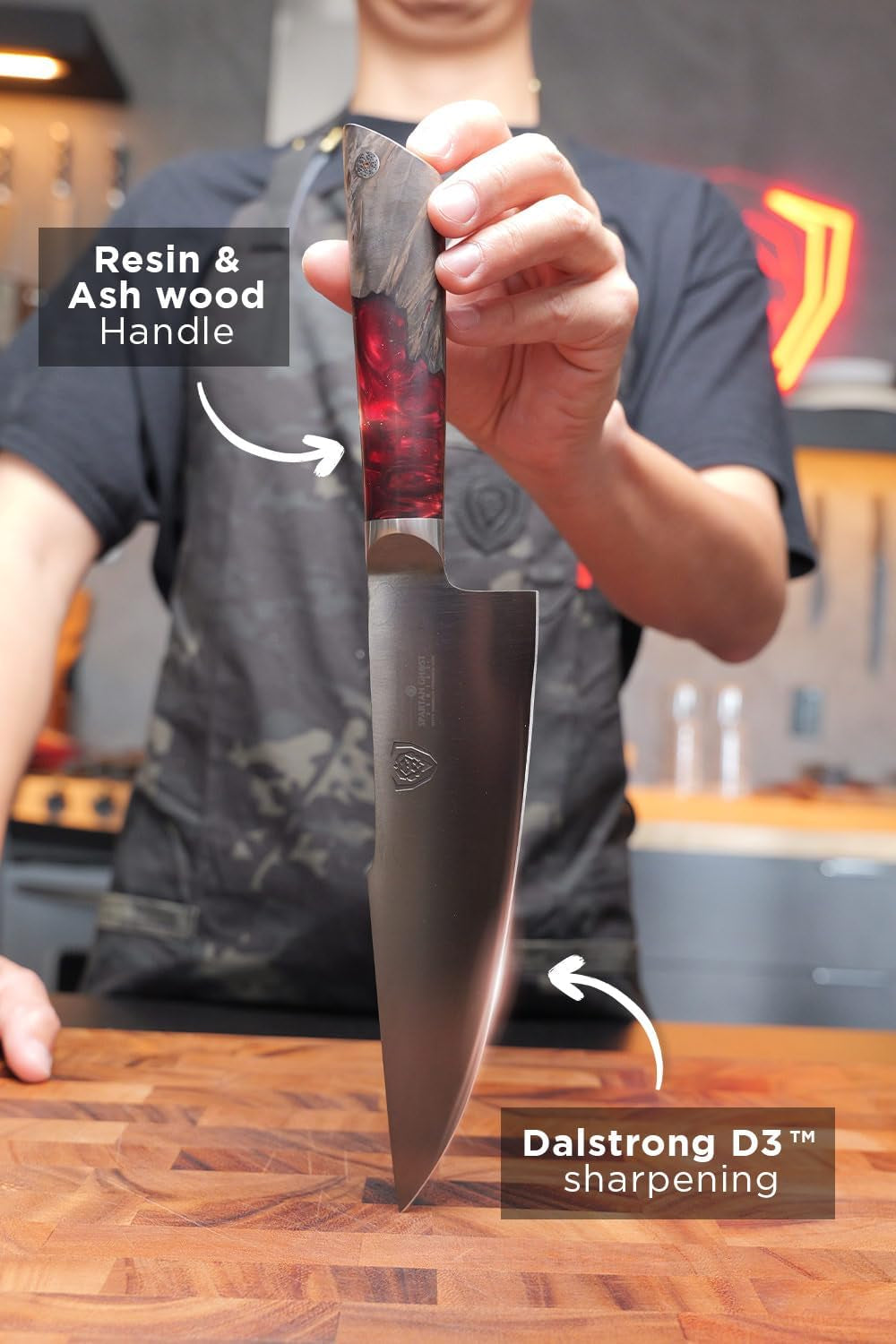 8-chef-knife-american-forged-s35vn-powdered-steel-for-serious-home-cooks-collectors-seeking-premium-steel-maple-red-resin-handle-full-tang-spartan-ghost-customer-support