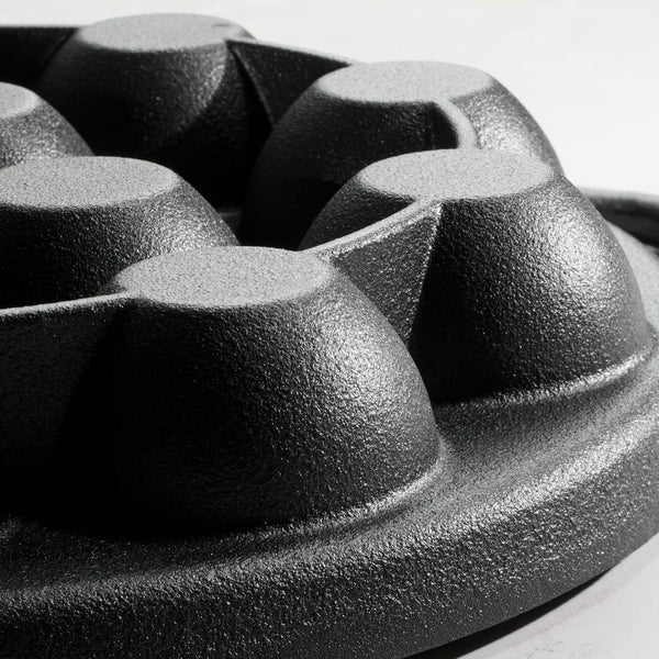 Utsava Pre-Seasoned Cast Iron 12-Hole Appam Pan | Appe Pan with Lid, Great for Paniyaram, Takoyaki and More5