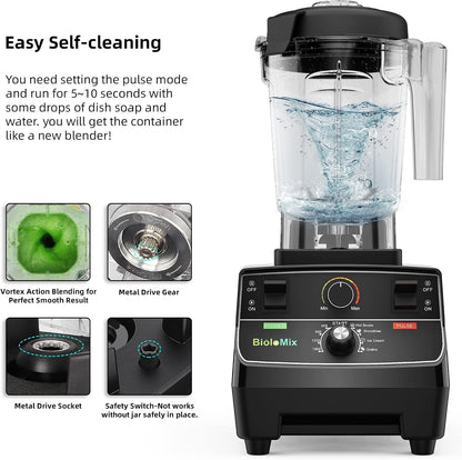 Professional Smoothie Blender, Countertop Blender Commercial | 2200W High Power with 68Oz Pitcher, Smart Presets,Blenders for Kitchen for Ice, Soup,Frozen Dessert with 1 Juice Bottle5