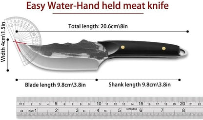 Meat Cleaver,Cleaver Knife Fruit Knife Mongolian Hand Held Small Knife for Lamb Eating Outdoor Portable Dining Knife Kitchen Small Knife with Leather Cover, LAMAJIGA58442