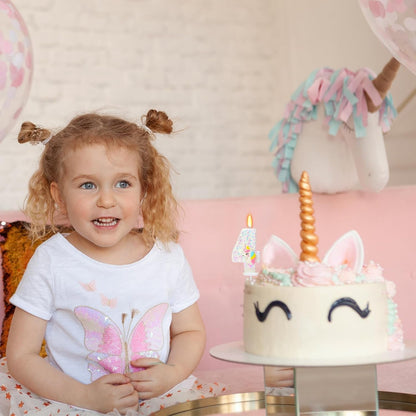 Unicorn Number 4 Birthday Candle, 4Th Birthday Decorations Girl5