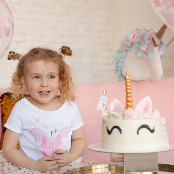Unicorn Number 4 Birthday Candle, 4Th Birthday Decorations Girl5