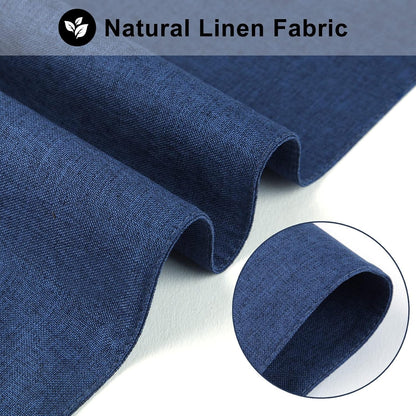 Cloth Placemats Set of 6, Cotton Linen Blend Machine Washable Durable Linen Table Mats, Heat Resistant Placemats Wrinkle Free Place Mats for Dining Table, Easy to Clean (Navy Blue, 6)3
