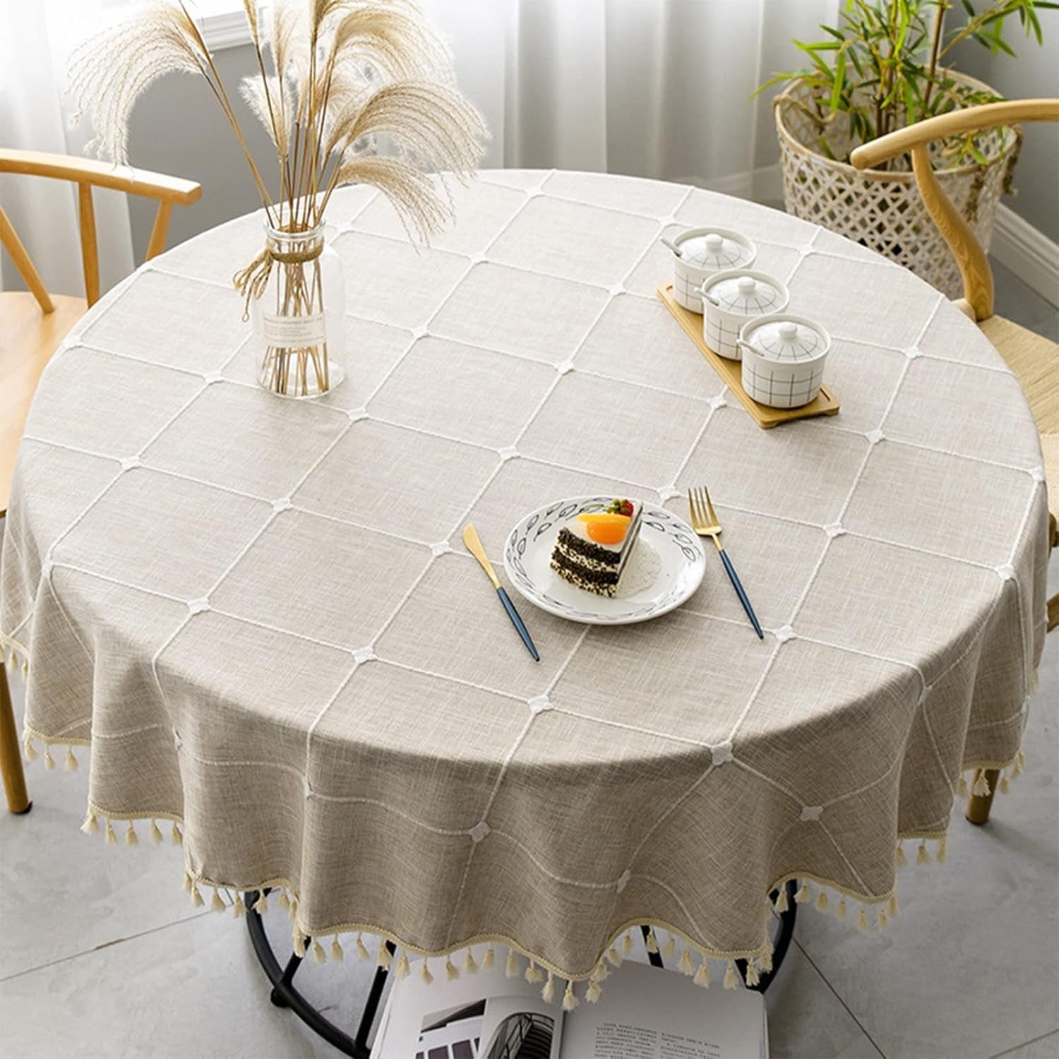round-tablecloth-boho-plaid-tassel-round-table-cloth-heavy-weight-cotton-linen-table-cover-for-kitchen-dining-farmhouse-party-tabletop-christmas-picnic-decoration-55inch-beige