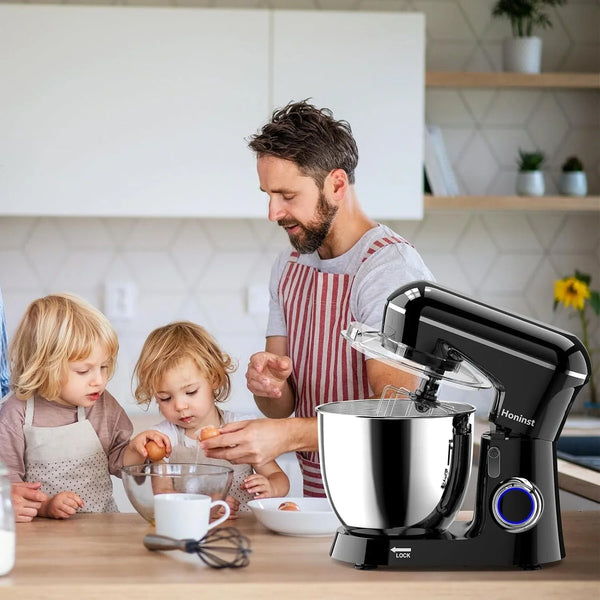 Stand Mixer, 6.5QT 10-Speed Tilt-Head 3-IN-1 Electric Food Mixer | Kitchen Mixer with Bowl, Dough Hook, Whisk and Beater, Household Mixer for Baking, Cake and Most Home Cooks, Dishwasher Safe6