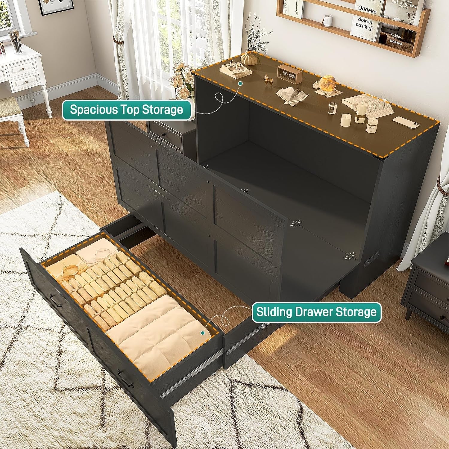 queen-size-murphy-chest-bed-with-drawer-and-charging-station-farmhouse-wood-space-saving-hidden-folding-bed-chest-multifunctional-storage-cabinet-beds-for-bedroom-office-black