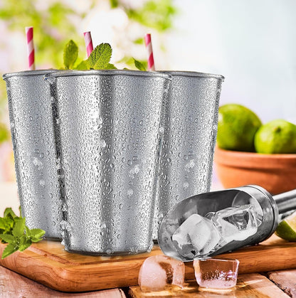 Stainless Steel Kids Cups 8 Oz - Stainless Steel Small Children Cups for Home & Outdoor Activities, BPA Free Unbreakable Premium Stackable Metal Drinking Glasses (4-Pack)8