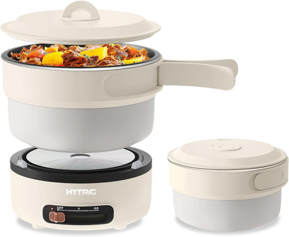 2L Electric Pot, Portable Hot Pot Electric with Foldable Handle | Non-Stick Pot, Dual Power, Ramen Cooker for Oatmeal, Steak & Pasta, Overheat & Boil-Dry Protection, Portable for Camp & Dorm1