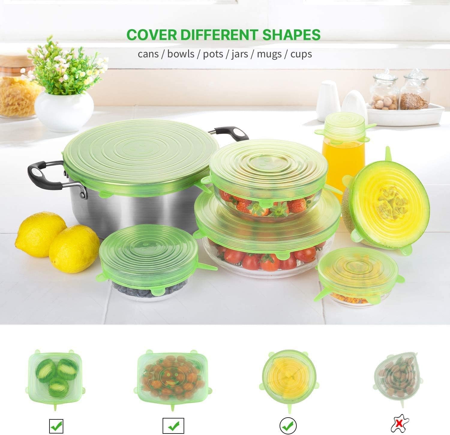 silicone-stretch-lids-for-food-storage-in-fridge-12-pack-silicone-lids-reusable-food-grade-silicone-bowl-covers-for-cups-bowls-and-dish-6-sizes-round-and-rectangle-shape