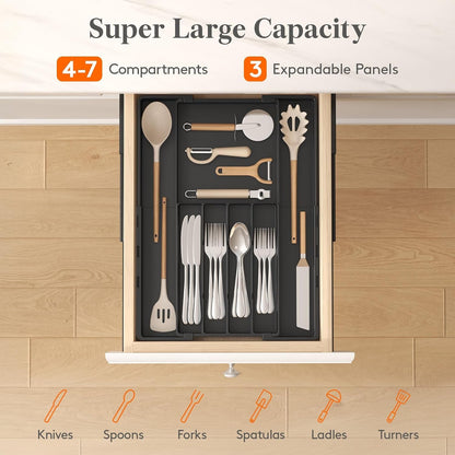 Expandable Silverware Drawer Organizer, Utensil Tray for Kitchen3