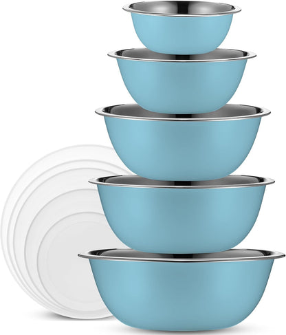 10-Piece Stainless Steel Mixing Bowl Set with Lids for Food Prep & Storage1
