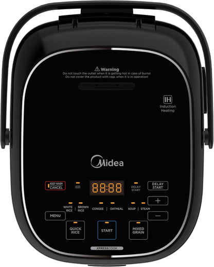 Midea 3L Rice Cooker with Steamer Basket, 6-Cup Uncooked Capacity, Induction Heating & Fuzzy Logic Technology, 24H Delay Start & Keep Warm, Non-Stick Inner Pot8