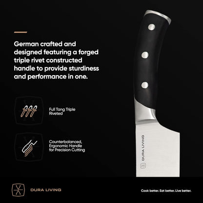 2-Piece Kitchen Knife Set – Ultra Sharp Precision German Stainless Steel Blades, 5” Utility & 3.5” Paring Knife with Ergonomic Handles, Multipurpose for Slicing & Peeling, Black Handle4