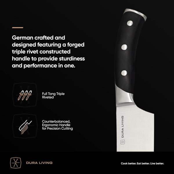 2-Piece Kitchen Knife Set – Ultra Sharp Precision German Stainless Steel Blades, 5” Utility & 3.5” Paring Knife with Ergonomic Handles, Multipurpose for Slicing & Peeling, Black Handle4