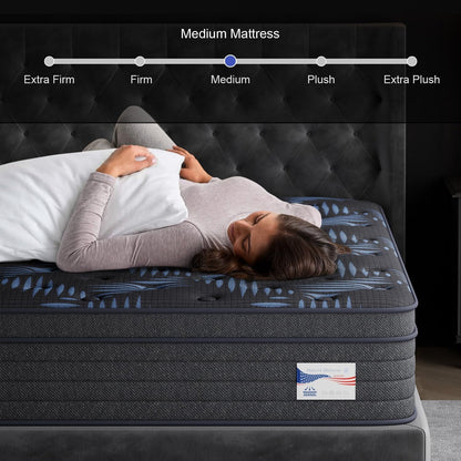 12 Inch Full Medium Firm Hybrid Mattress in a Box, Gel Foam Zoned Pocket Coils for Extra Lumbar Suppor, Certipur-Us & Oeko-Tex, 365-Night Trial for All Sleepers6